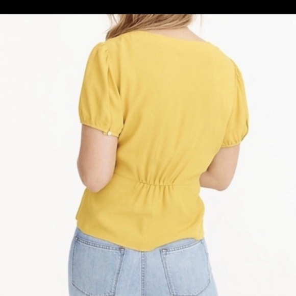 NWT J. Crew mustard yellow peplum top - Picture 2 of 4